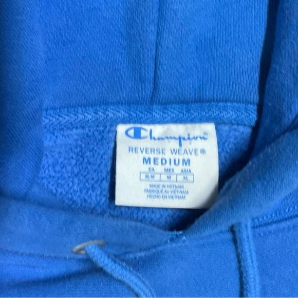 ππ½Vintage Champion Blueβ Hoodie β Size M - Picture 4 of 6